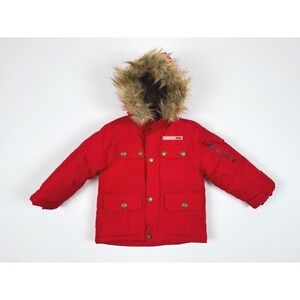 London Fog Boys' Cargo Snorkel Jacket Red Size 2T